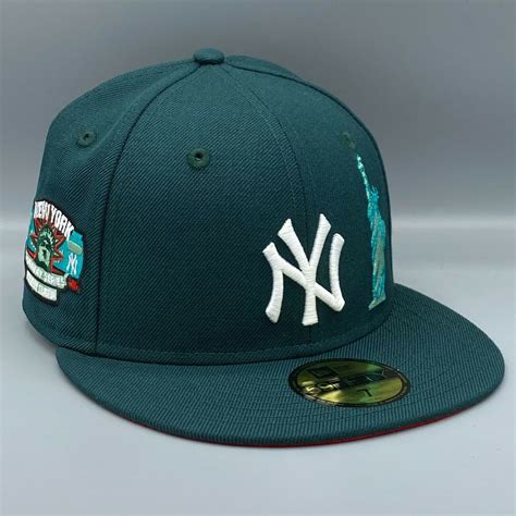 new york yankees fitted hat green